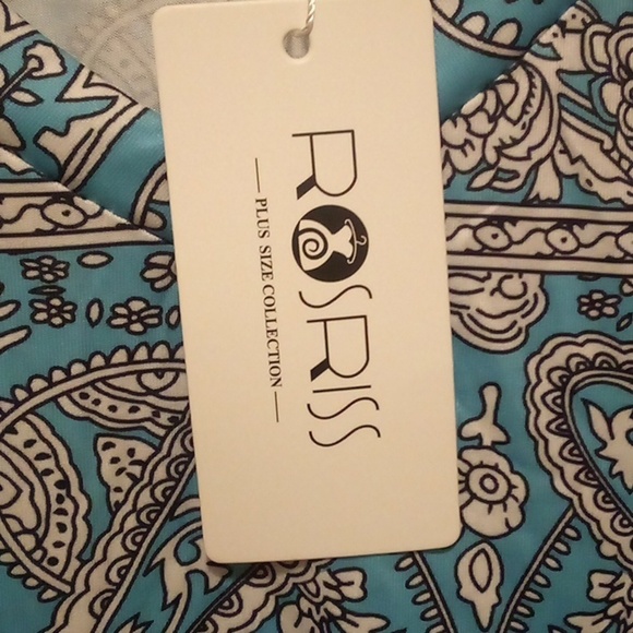 NWT ROSRISS Tunic Casual Summer V Neck Short Sleeve Tunics Blouse - Size 14W - Picture 9 of 12